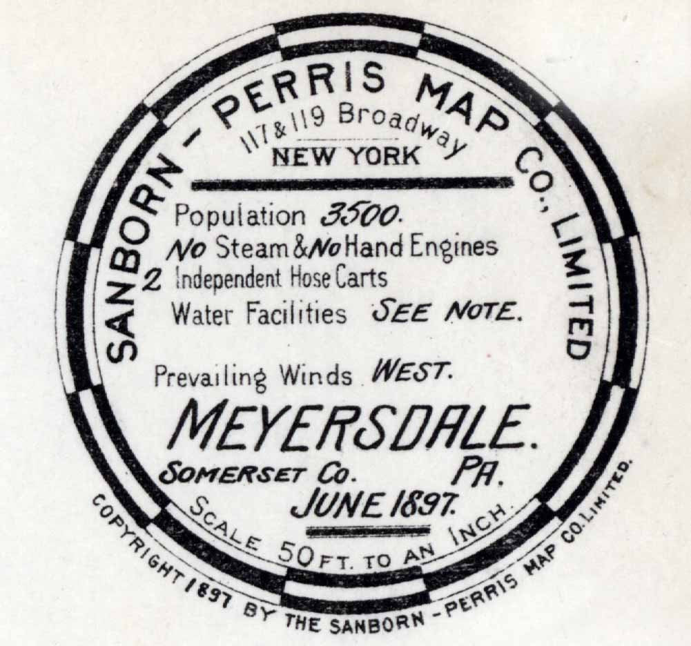 1897 Town Map of Meyersdale Somerset County Pennsylvania