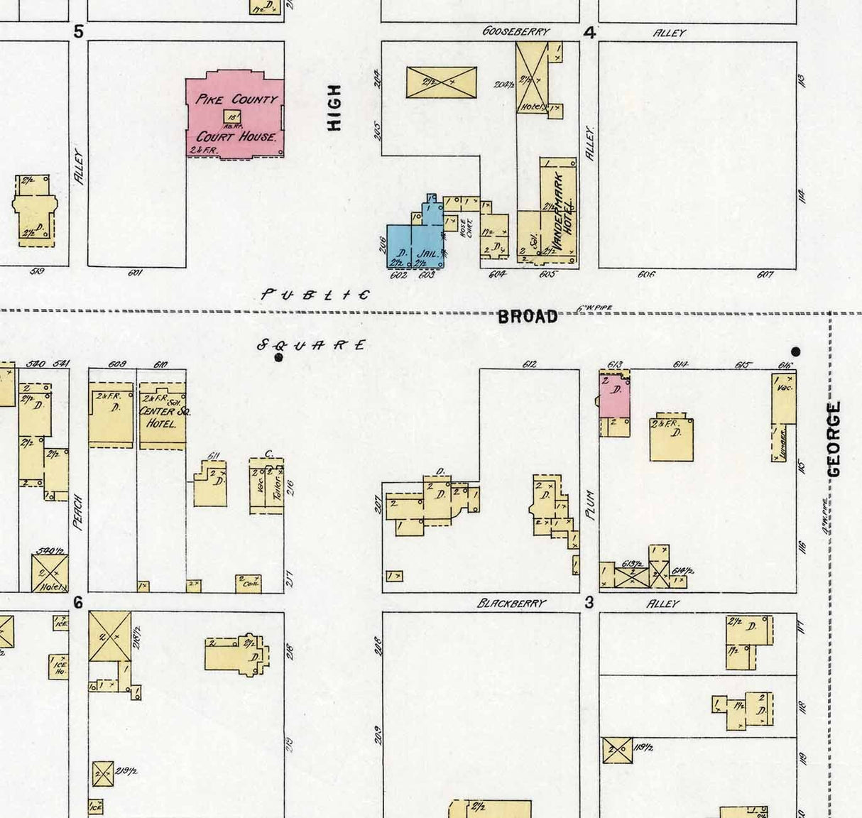1897 Town Map of Milford Pike County Pennsylvania