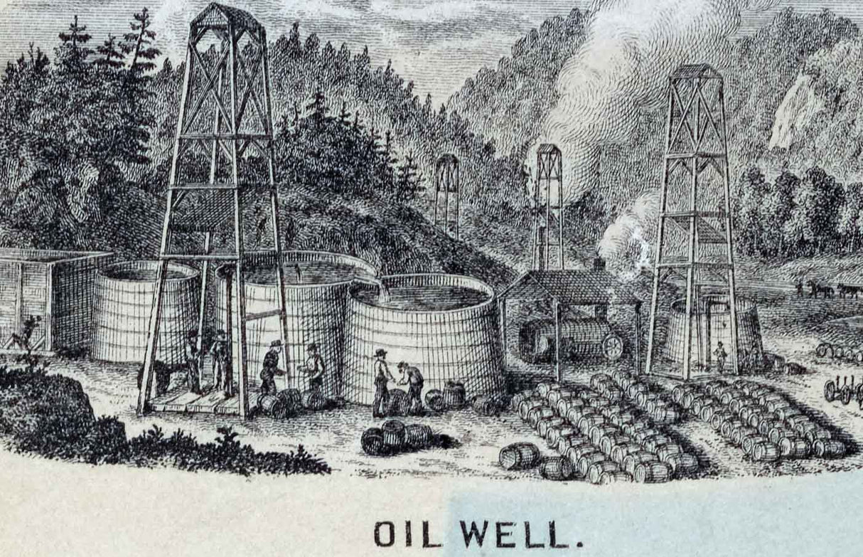 1860 Map of the oil regions of Venango Crawford & Warren County Pennsylvania