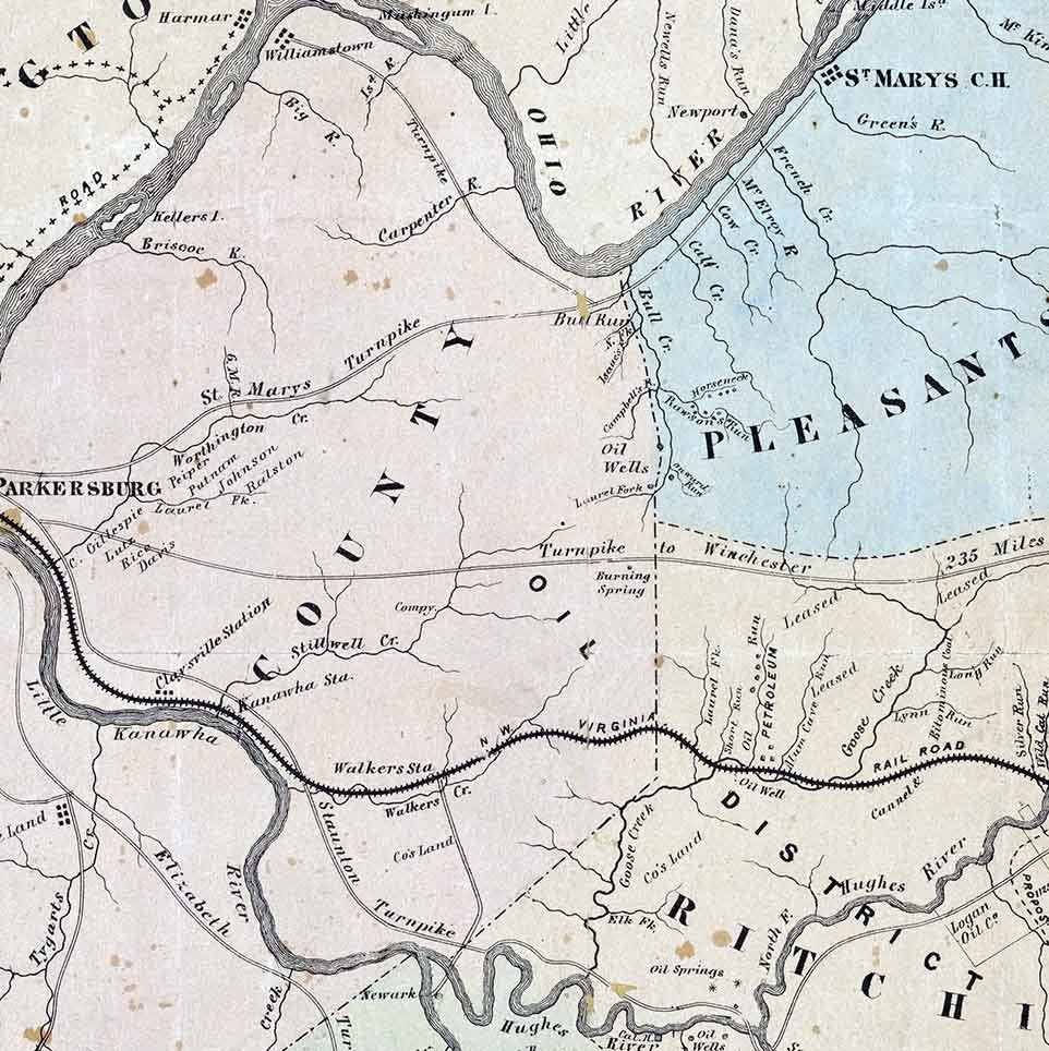 1864 Map of the West Virginia Oil District