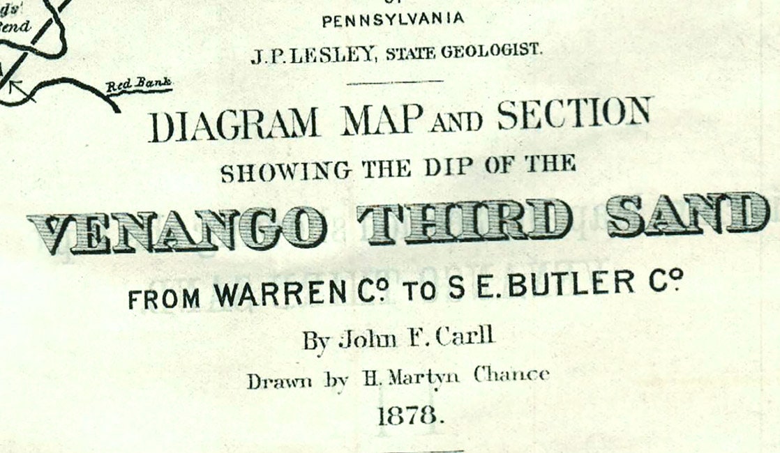 1878 Map of the Venango and Clarion Oil Belt Oil & Gas Fields