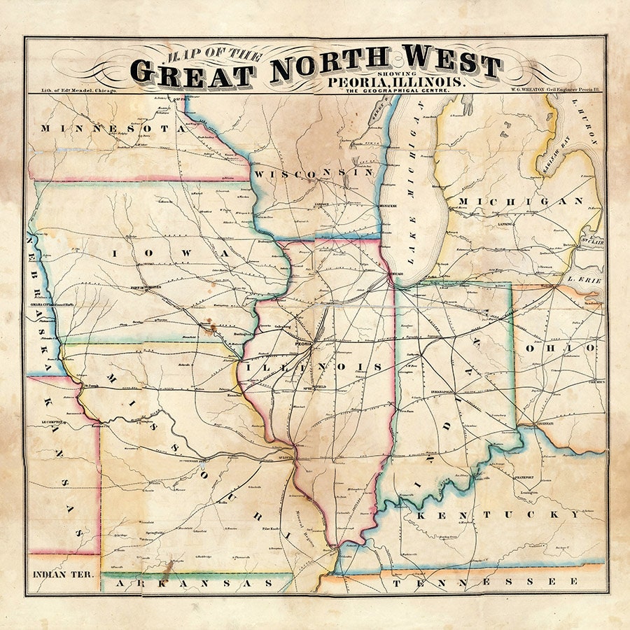1861 Map of the Great North West