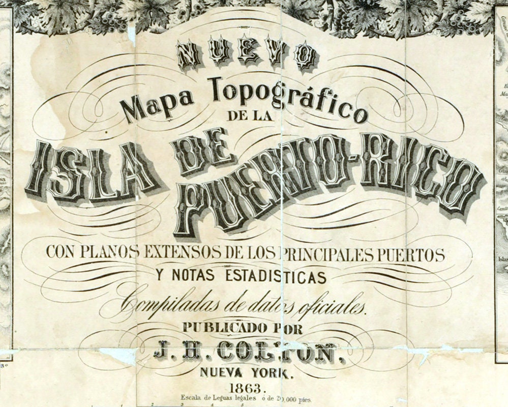 1863 Map of Puerto Rico