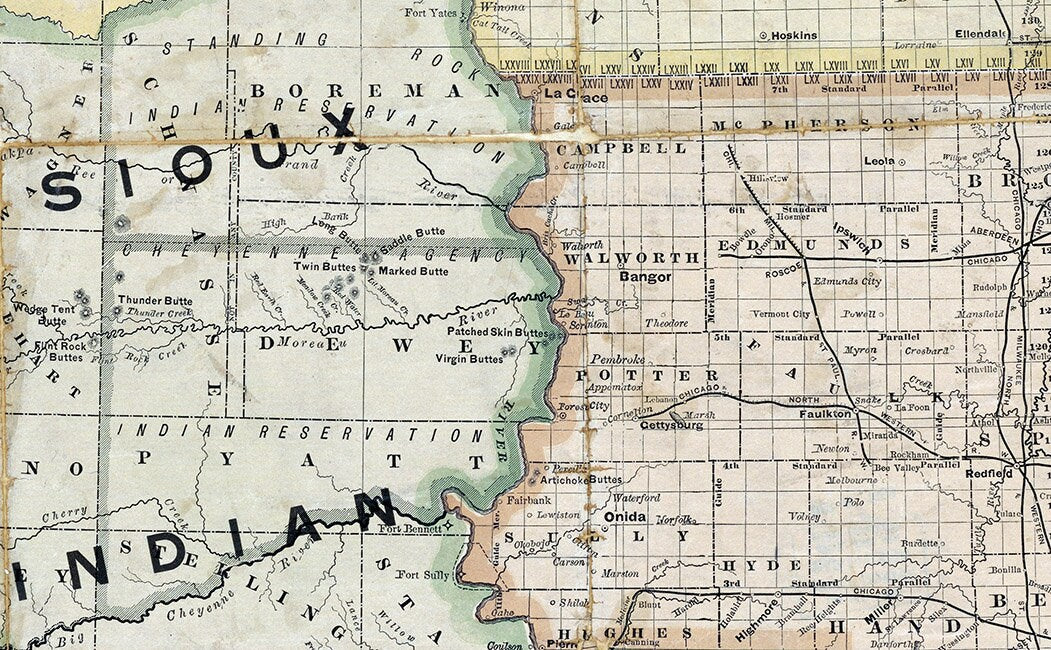 1887 Map of The Dakota Territory