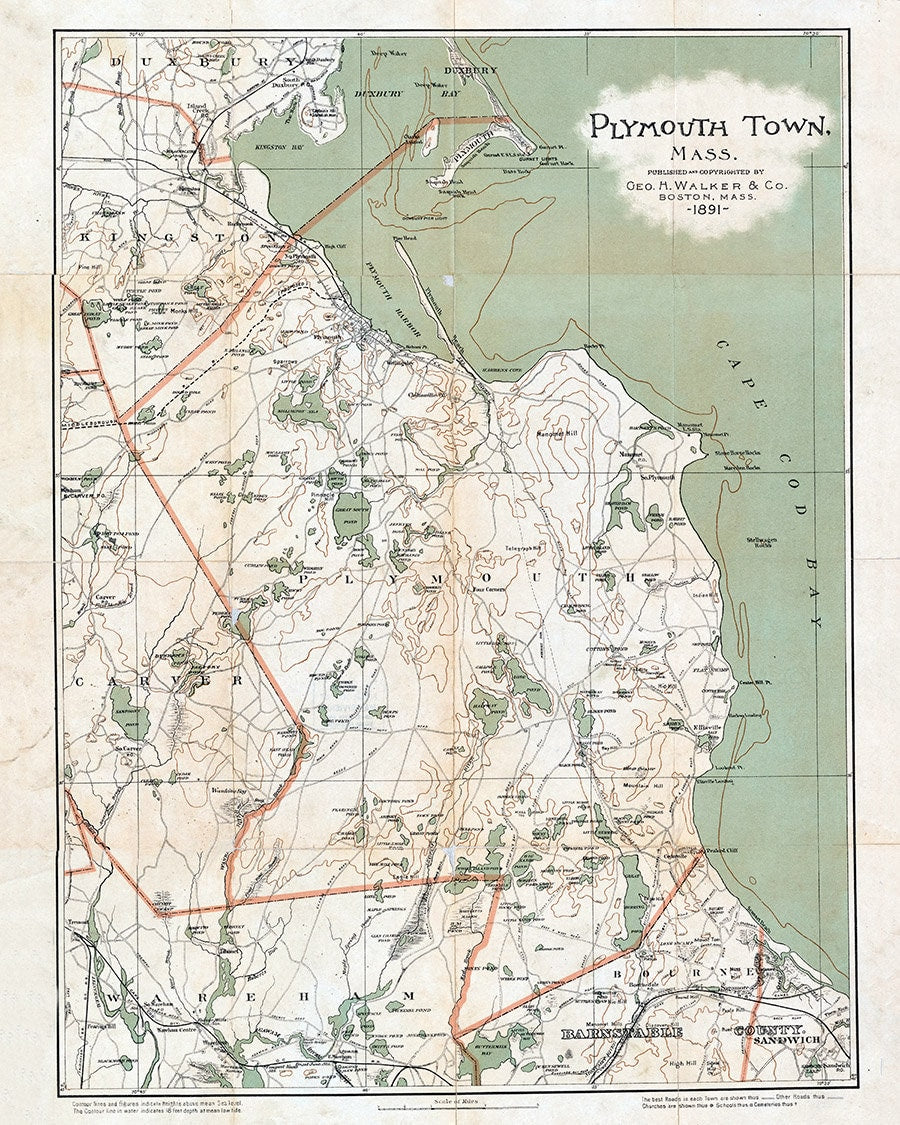 1891 Map of Plymouth Massachusetts