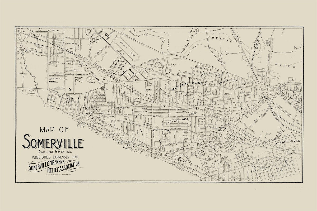 1895 Map of Somerville Massachusetts