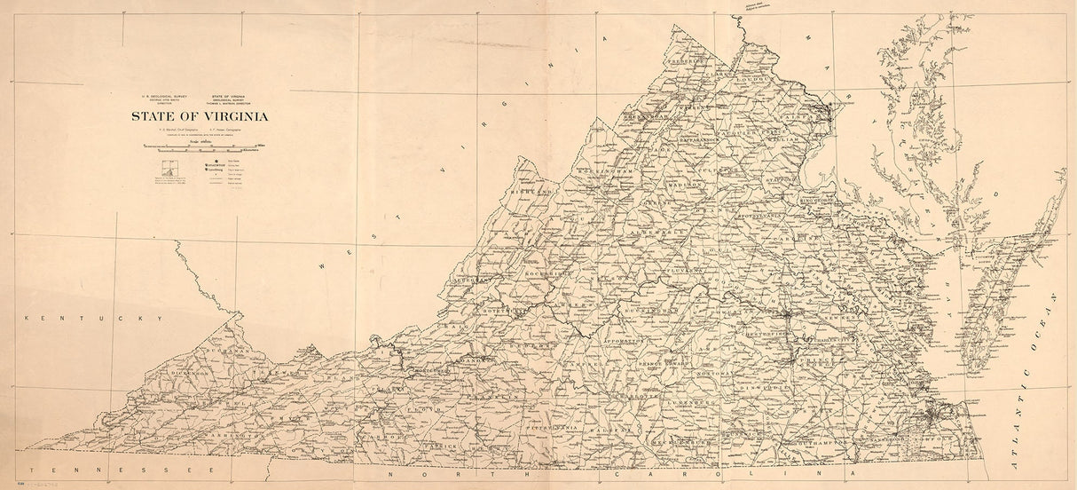 1914 Map of the State of Virginia