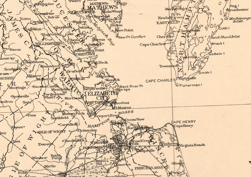 1914 Map of the State of Virginia