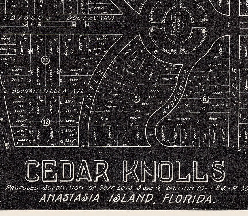 1925 Cedar Knolls Plan of Lots Anastasia Island Saint Augustine Florida