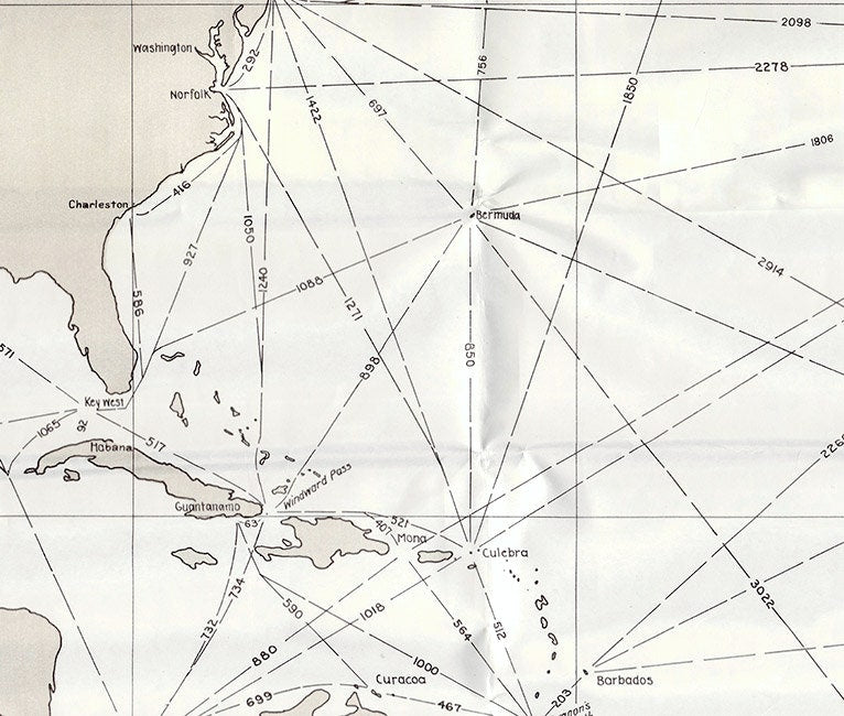 1930 Atlantic Ocean Navigation Chart