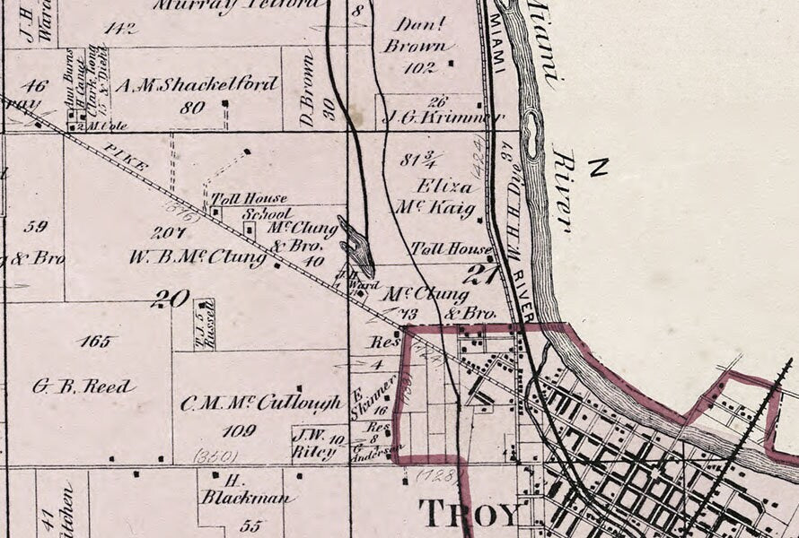 1871 Map of Concord Township Miami County Ohio