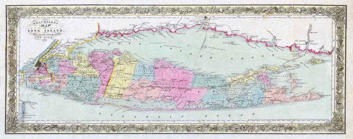 1855 Map of Long Island New York