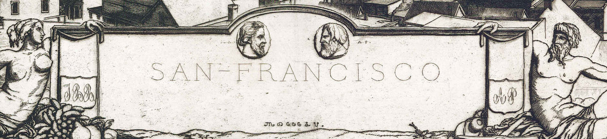 1856 Panoramic Map of San Francisco California