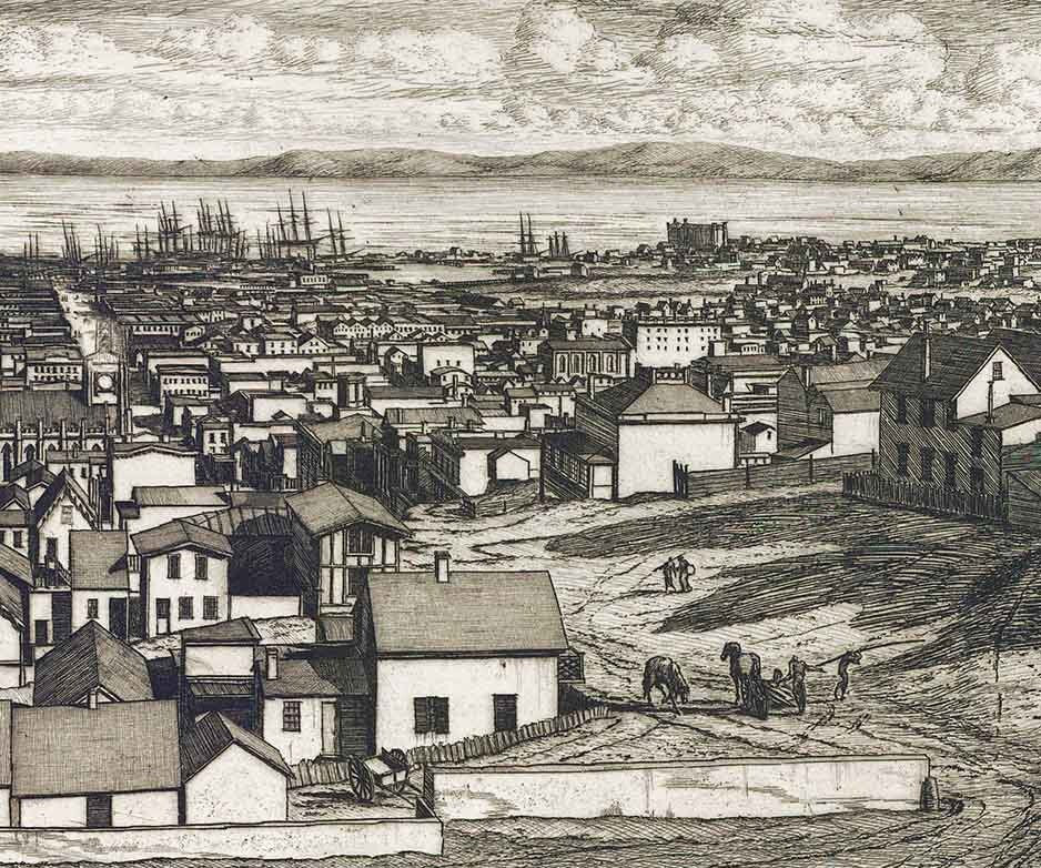 1856 Panoramic Map of San Francisco California