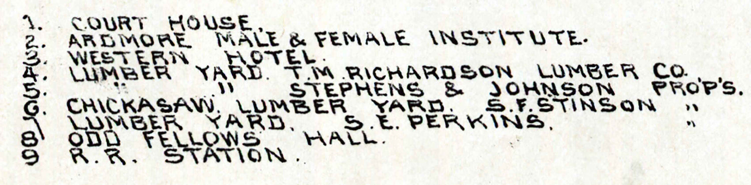 1891 Panoramic Map of Ardmore Indian Territory Oklahoma