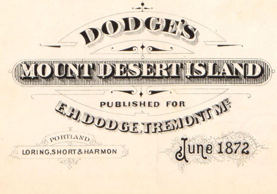 1872 Map of Mount Desert Island Maine