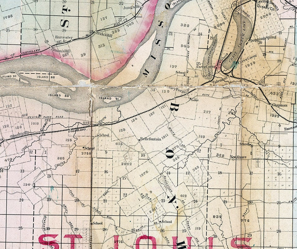 1891 Map of Saint Louis Missouri and Vicinity