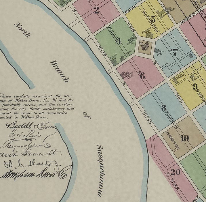 1891 Map of Wilkes-Barre Pennsylvania