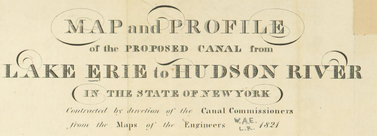 1821 Map of The Canal from Lake Erie to Hudson River New York