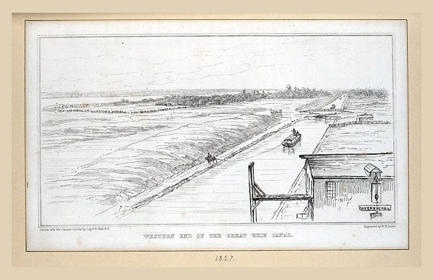 1825 Drawing of the Western End Erie Canal