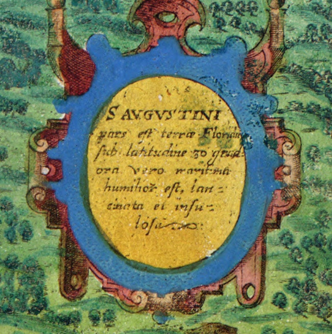 1586 Map of Drakes Invasion of Saint Augustine