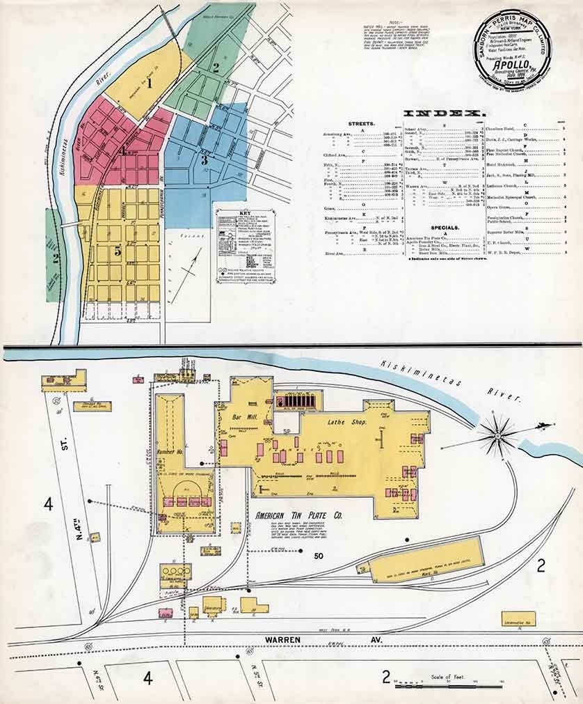 1899 Sanborn Map of Apollo Armstrong County Pennsylvania