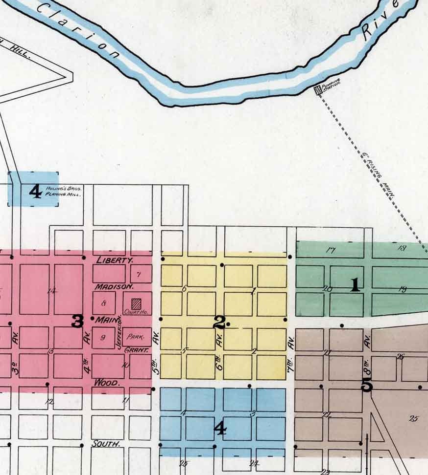 1895 Sanborn Map of Clarion County Pennsylvania
