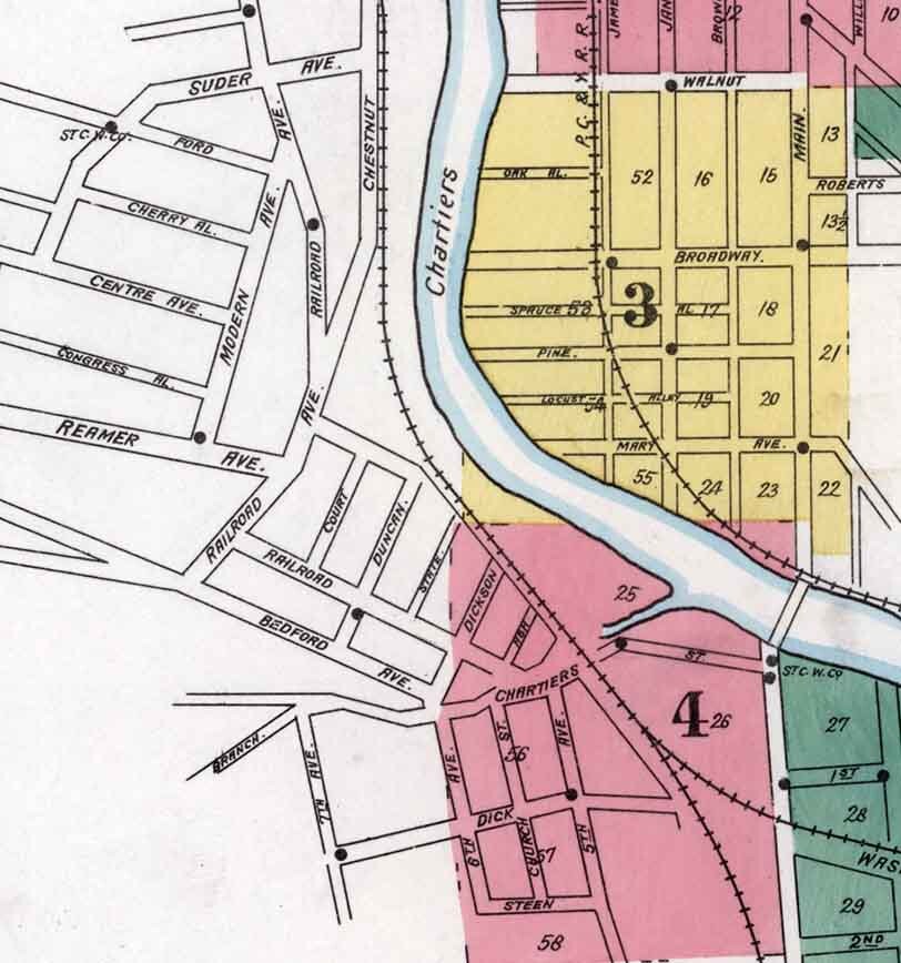 1896 Sanborn Map of Carnegie Allegheny County Pennsylvania
