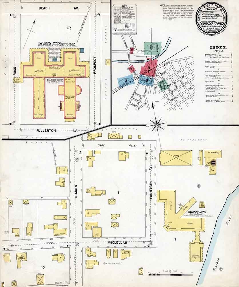 1899 Sanborn Map of Cambridge Springs Crawford County Pennsylvania