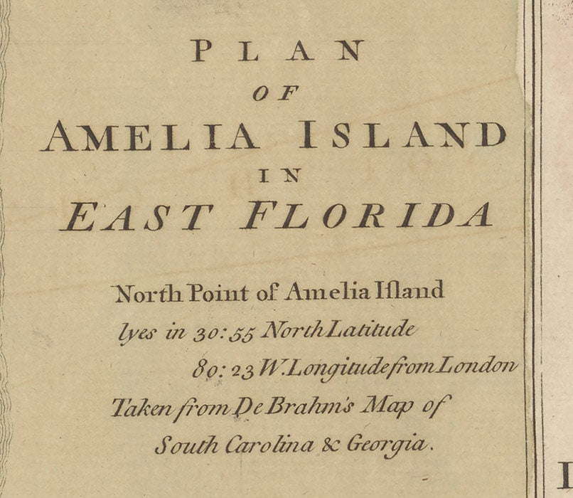 1770 Map of Amelia Island Florida