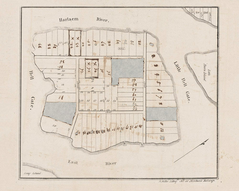 1834 Map of Great Barn Island New York