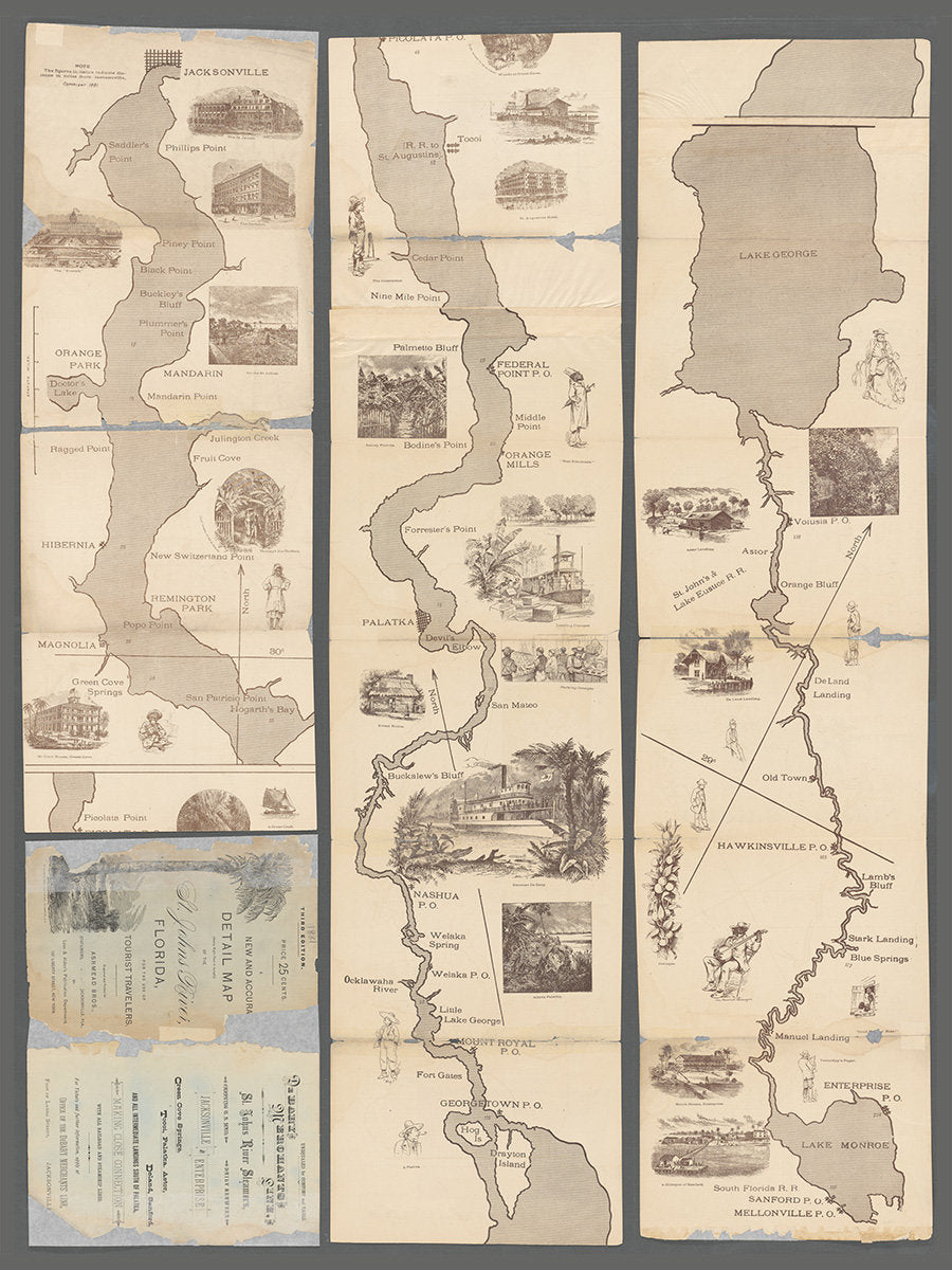 1881 Map of the Saint Johns River Florida
