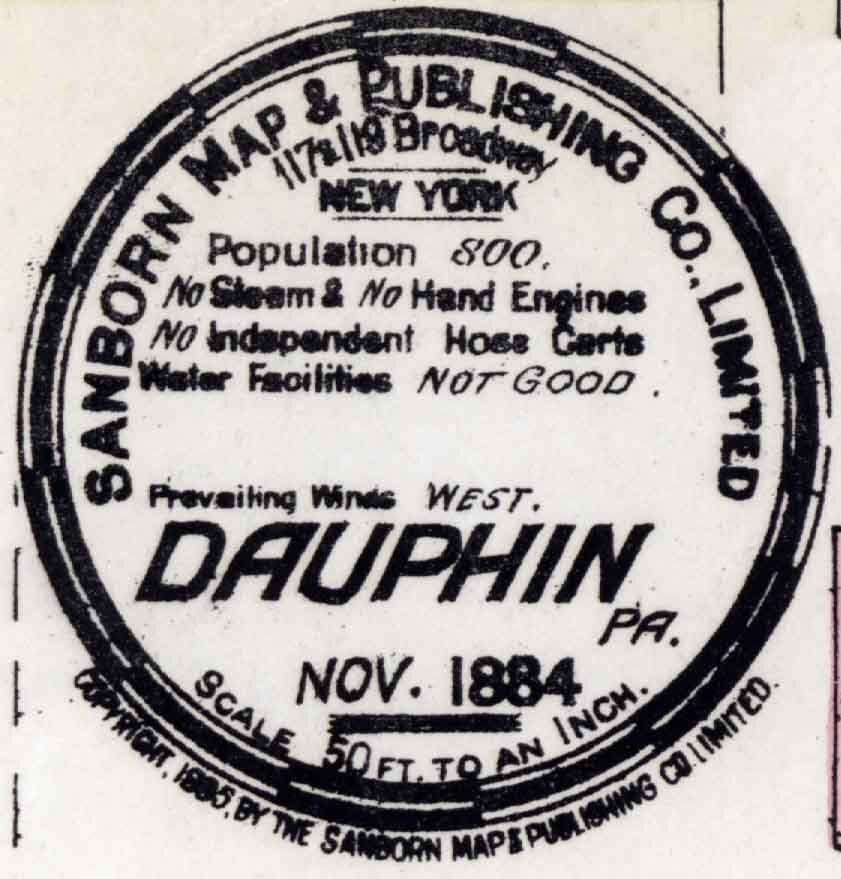 1884 Town Map of Dauphin County Pennsylvania