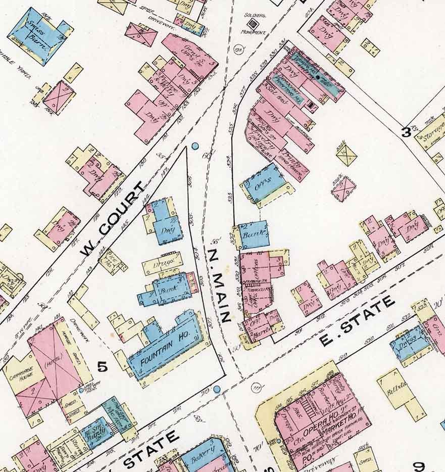 1885 Town Map of Doylestown Bucks County Pennsylvania