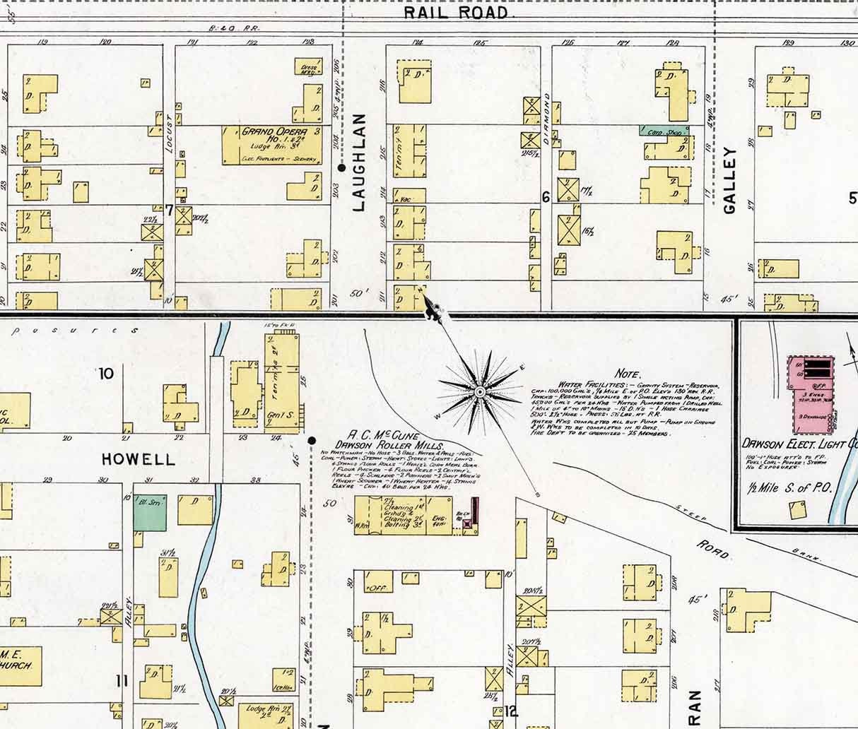 1897 Town Map of Dawson Fayette County Pennsylvania