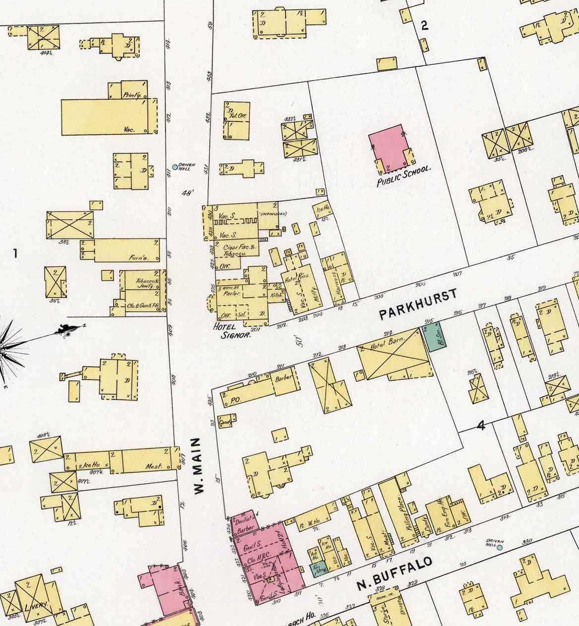 1897 Town Map of Elkland Tioga County Pennsylvania