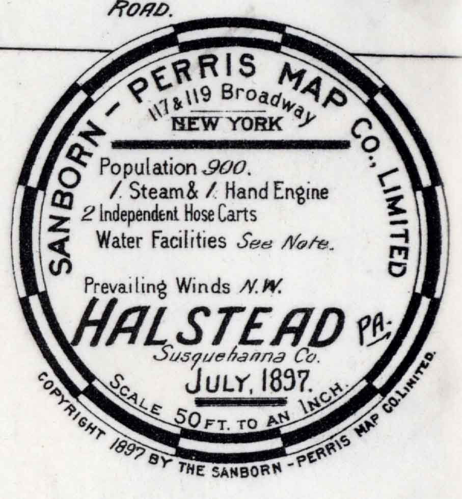 1897 Town Map of Hallstead Susquehanna County Pennsylvania