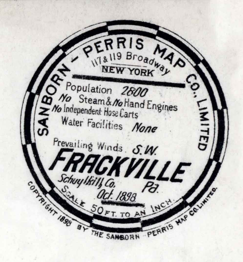 1898 Town Map of Frackville Schuylkill County Pennsylvania