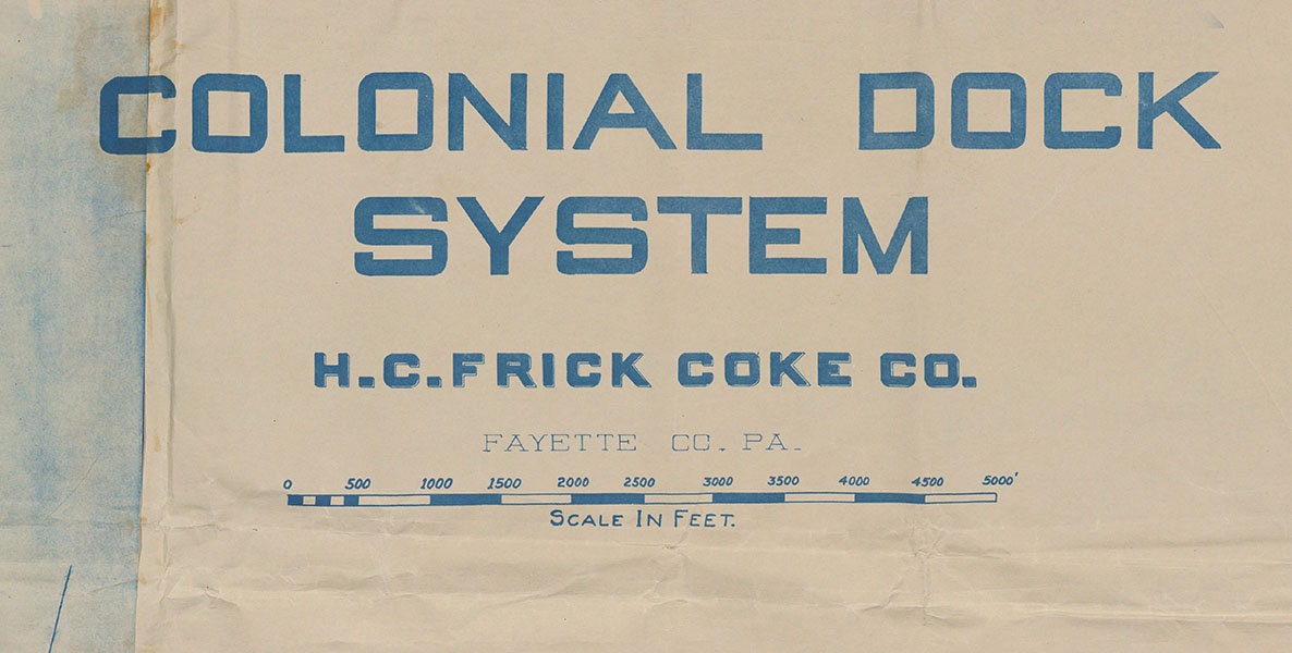 1912 Map of Colonial Mines Fayette County PA HC Frick Coke Company