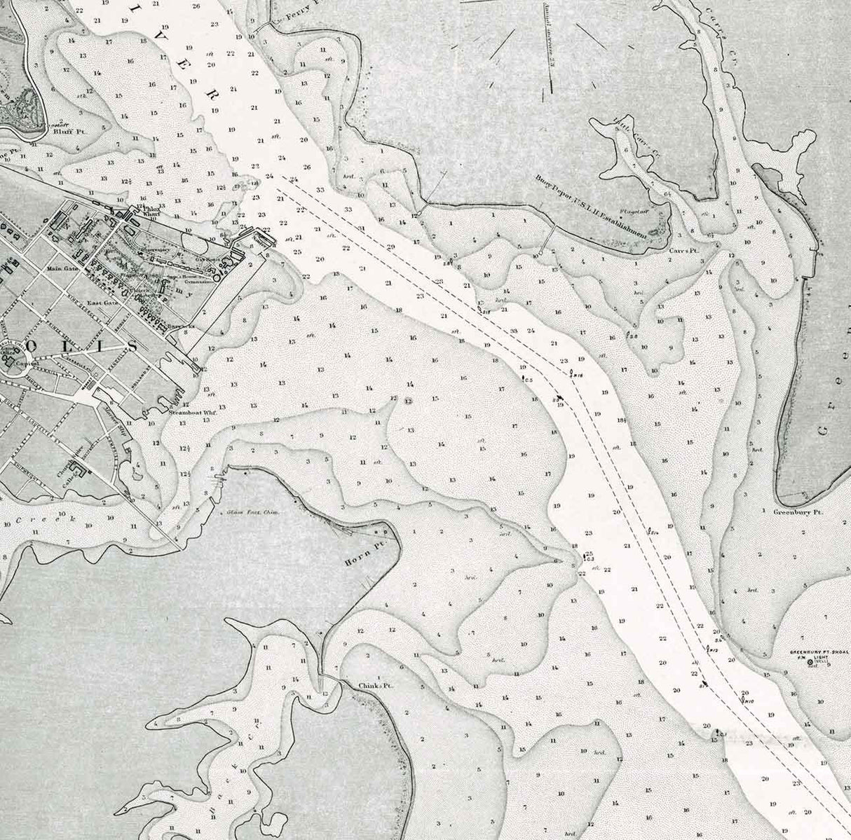 1976 Nautical Map of Annapolis Harbor Maryland