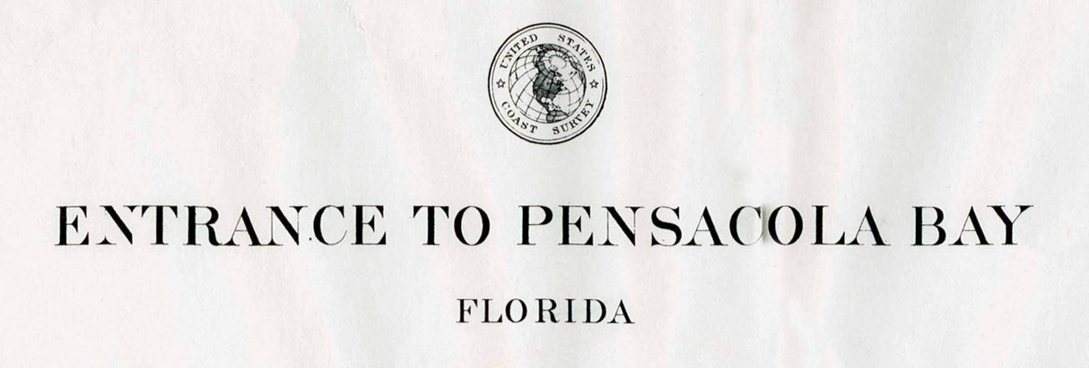 1877 Nautical Map of Pensacola Bay Florida