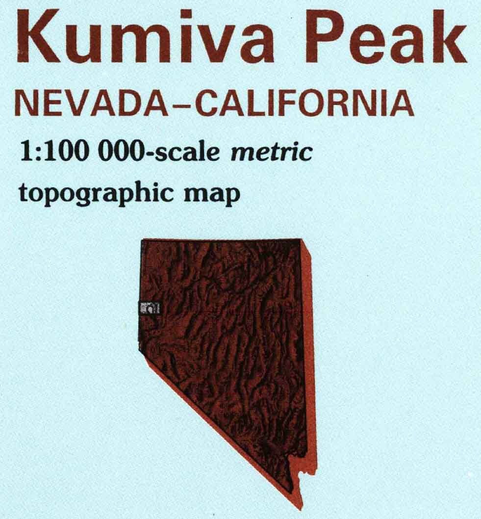 1984 Topo Map of Kumiva Peak Nevada NV Lake Pyramid