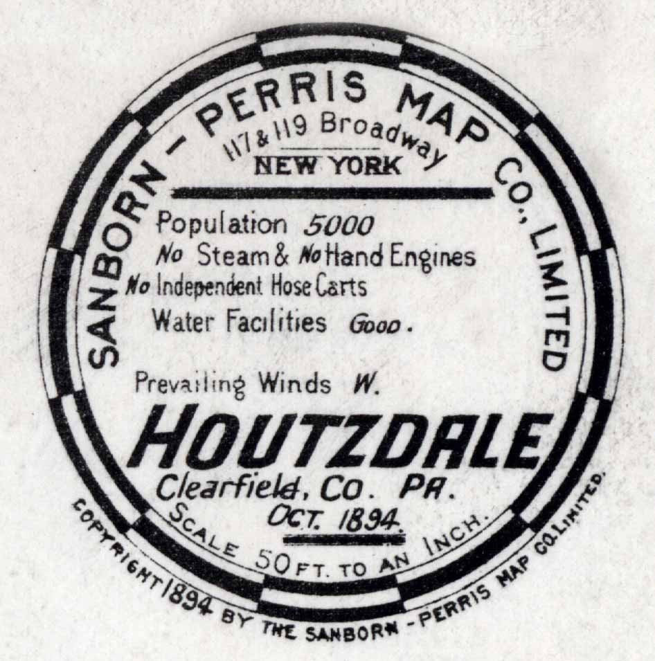1894 Town Map of Houtzdale Clearfield County Pennsylvania