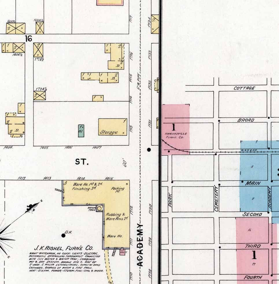 1896 Town Map of Hughesville Lycoming County Pennsylvania