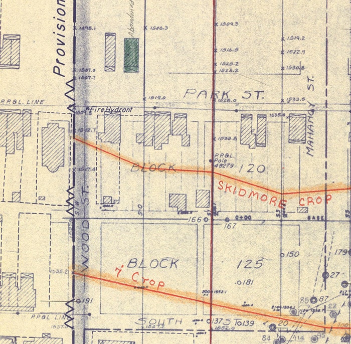 1967 Map of Centralia PA Coal Mine Fire