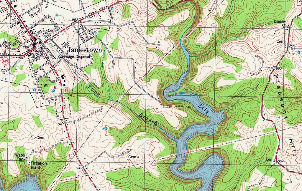 1978 Topo Map of Jamestown Kentucky Lake Cumberland