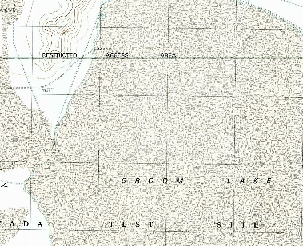 1989 Topo Map of Groom Mine Nevada Area 51