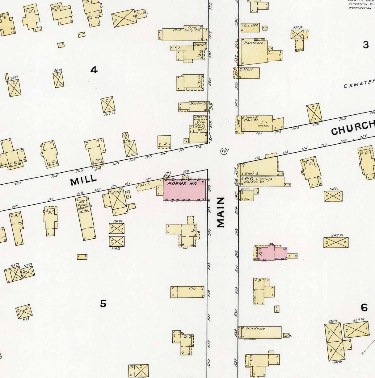 1891 Town Map of Knoxville Tioga County Pennsylvania