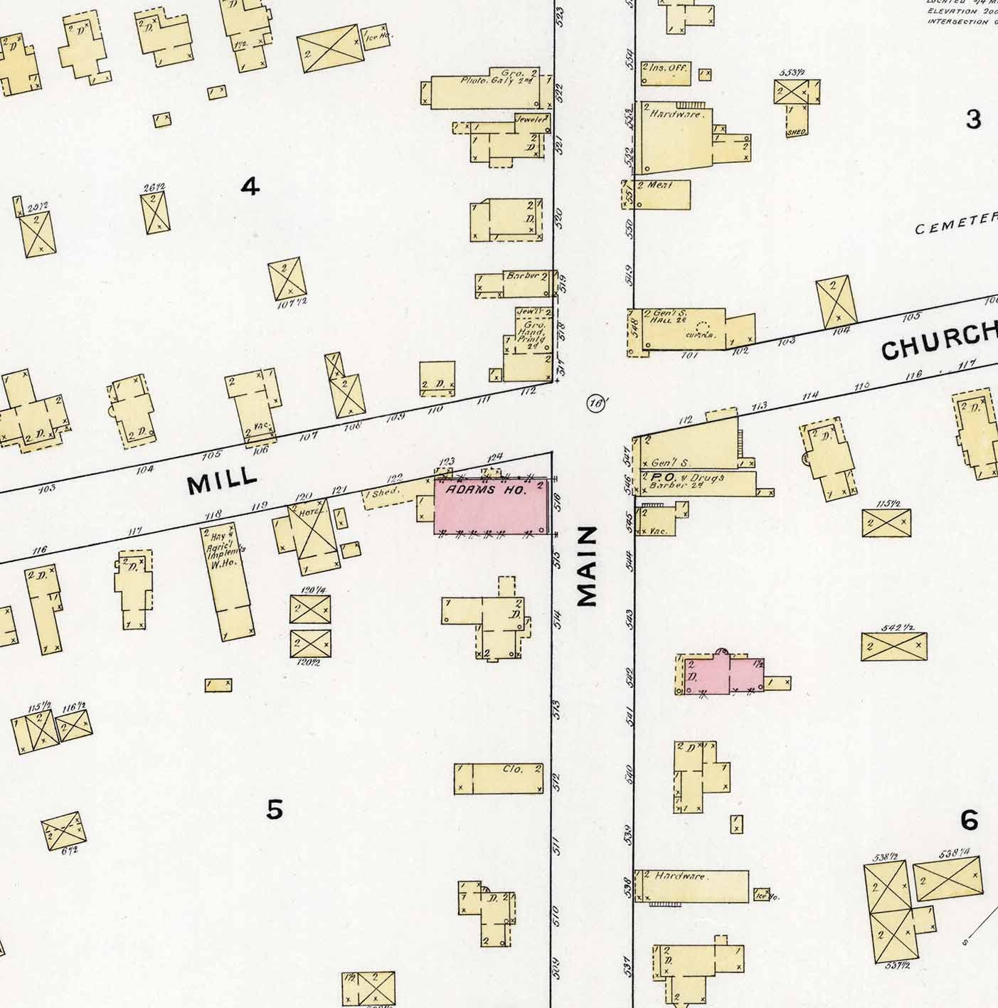 1891 Town Map of Knoxville Tioga County Pennsylvania
