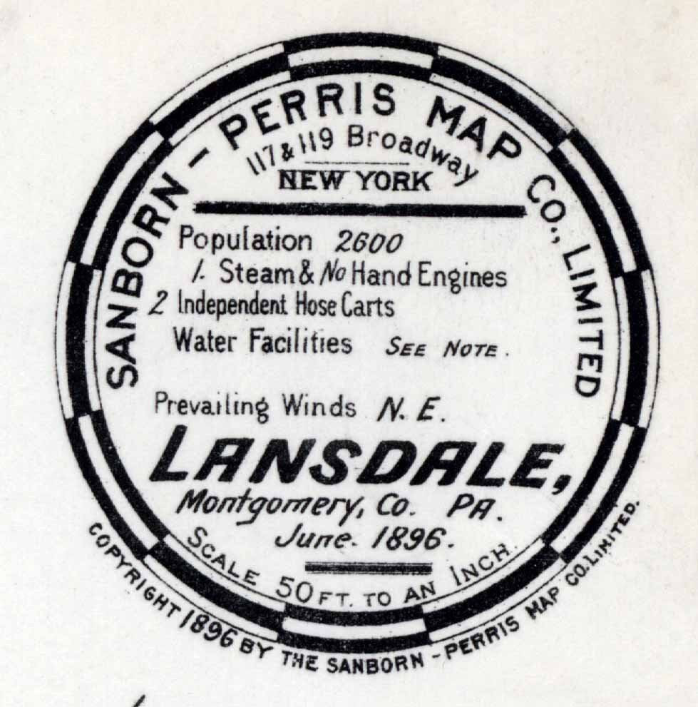 1896 Town Map of Lansdale Montgomery County Pennsylvania